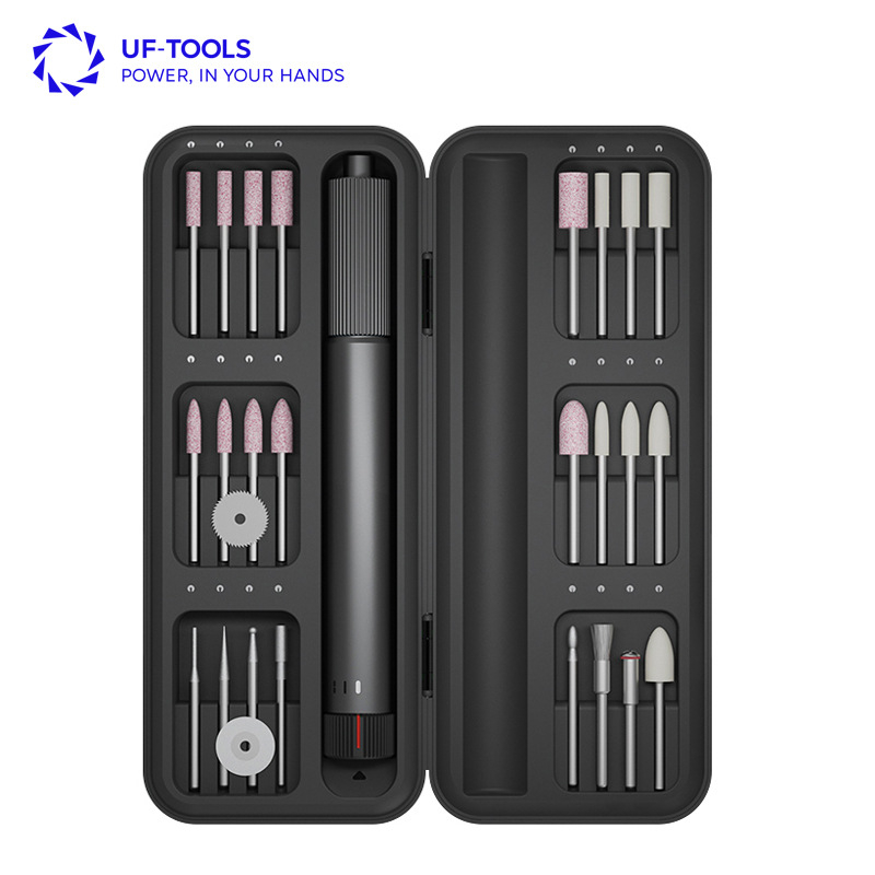 UFTOOLS Многофункционална електрическа мини ръчна шлайфмашина за нефрит и дърворезба – акумулаторна литиева батерия, 376 г