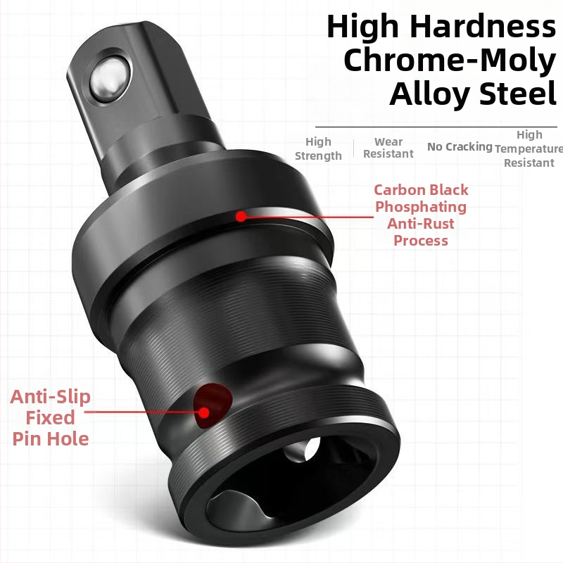Elektrický kľúč s 360° univerzálnym kĺbom a otočnou krytkou – chróm-vanádium oceľ, antikorózna úprava