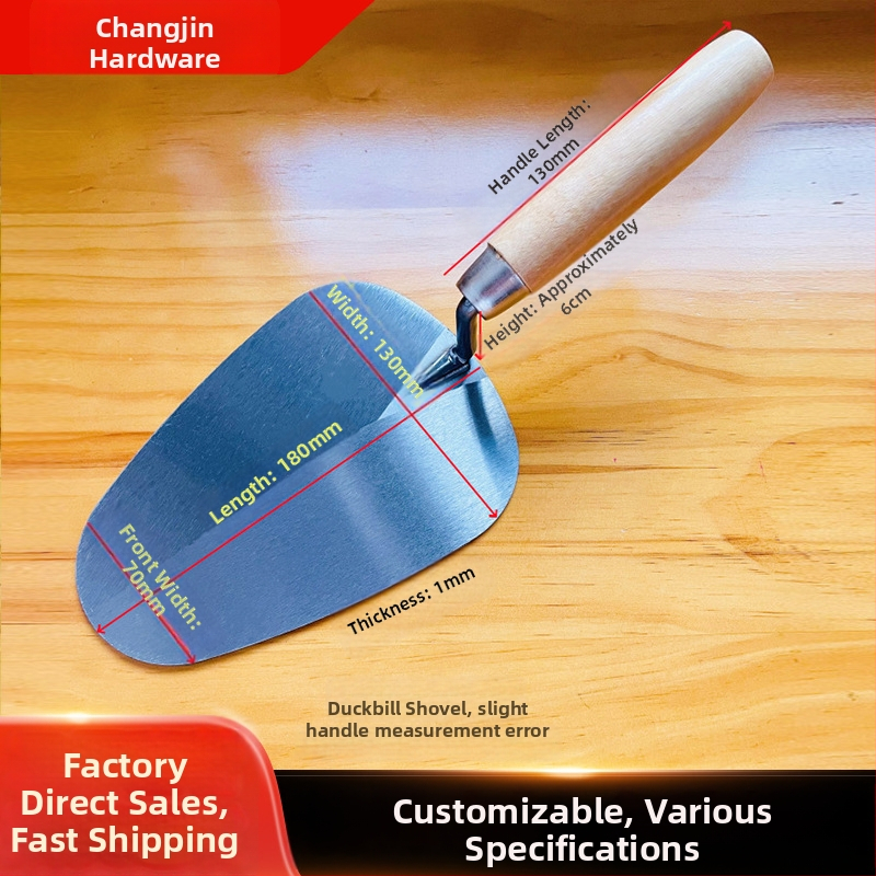 Téglaépítő glettelőkanál kör fejű, szerszám építkezésre, alkalmas téglázásra és vakolásra