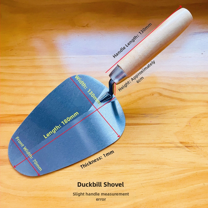 Téglaépítő glettelőkanál kör fejű, szerszám építkezésre, alkalmas téglázásra és vakolásra