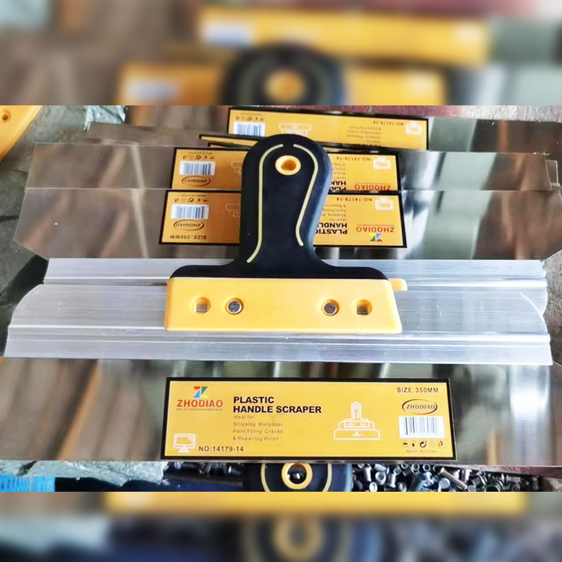 Scraper cu mâner din plastic pentru mortar și ciment, lamă din oțel carbon, unealtă de zidărie