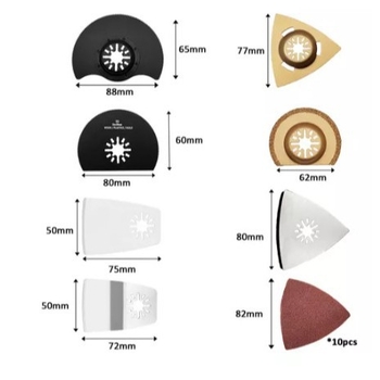 Σετ δίσκων πριονιού, 24 τεμάχια, καθολικό, με πολυλειτουργικά εξαρτήματα ταλαντώσεων και σύνδεσμο με κλειστή οπή; Υλικό: κράμα χρωμίου υψηλού άνθρακα (HCS)