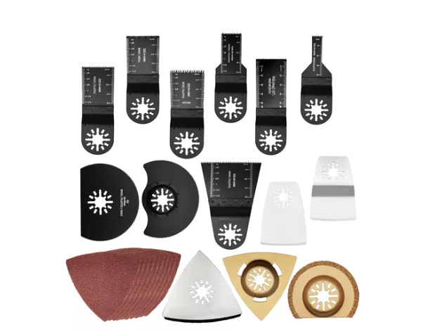 Σετ δίσκων πριονιού, 24 τεμάχια, καθολικό, με πολυλειτουργικά εξαρτήματα ταλαντώσεων και σύνδεσμο με κλειστή οπή; Υλικό: κράμα χρωμίου υψηλού άνθρακα (HCS)