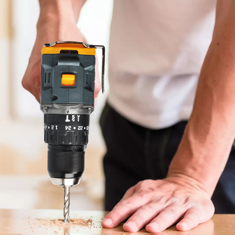 Bormașină de mână cu baterie Li‑ion 20V, cu impact, fără perii, reîncărcabilă, stil pistol