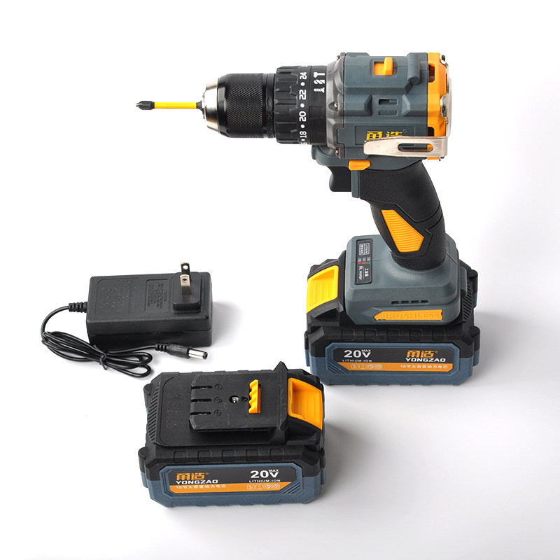 Bormașină de mână cu baterie Li‑ion 20V, cu impact, fără perii, reîncărcabilă, stil pistol