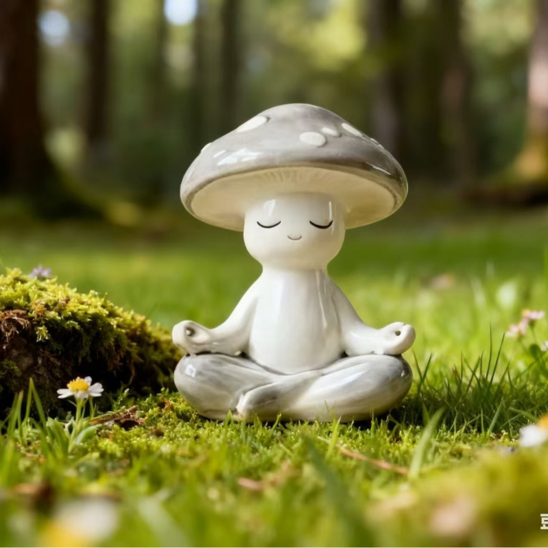 Ornament de birou ciupercă pentru meditație și yoga; obiect decorativ din rășină, marca Juhang; material: rășină; categorie: meșteșuguri din rășină; stil: stil oriental nou