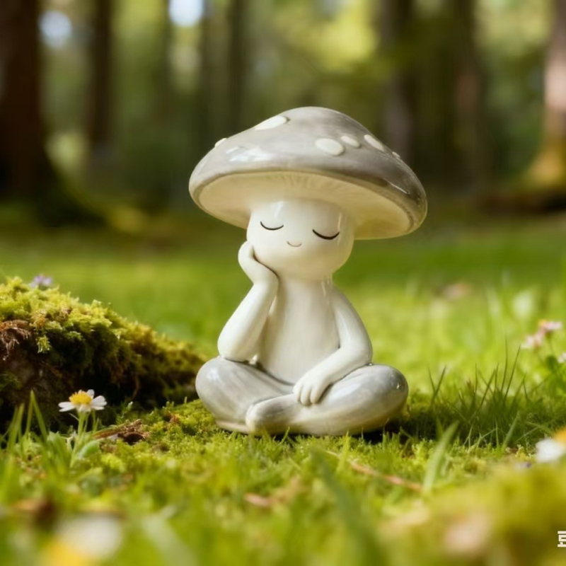 Ornament de birou ciupercă pentru meditație și yoga; obiect decorativ din rășină, marca Juhang; material: rășină; categorie: meșteșuguri din rășină; stil: stil oriental nou