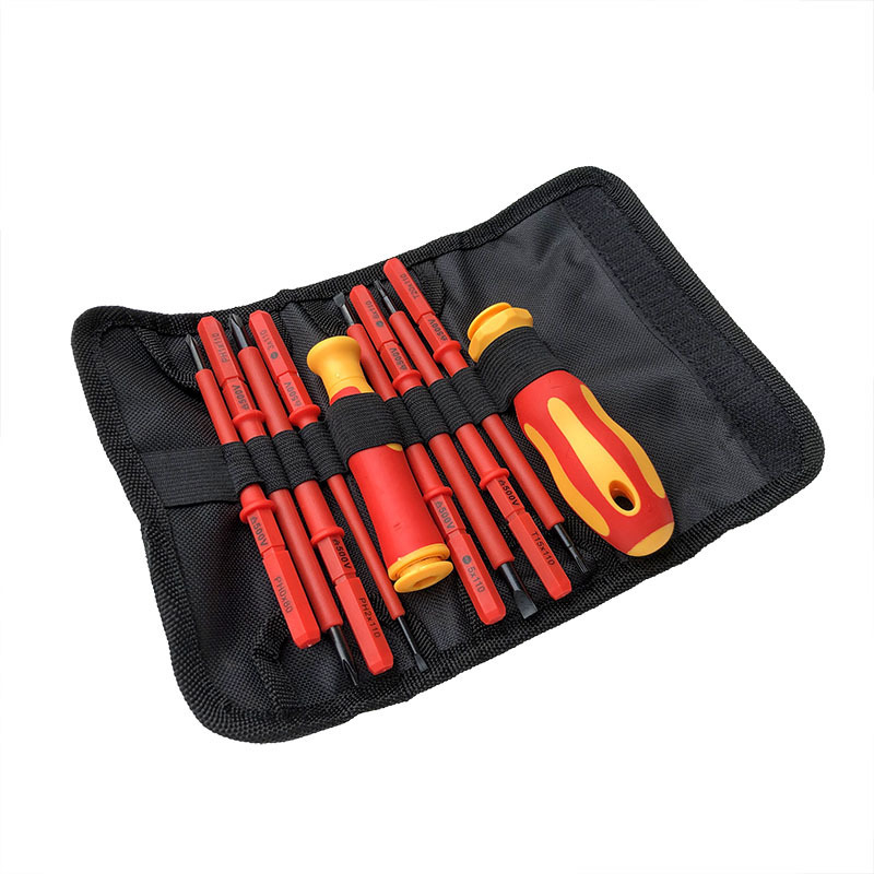 Set de șurubelnițe izolate, magnetice, pentru uz casnic, din oțel Cr-V, cu vârfuri în formă de floare și U