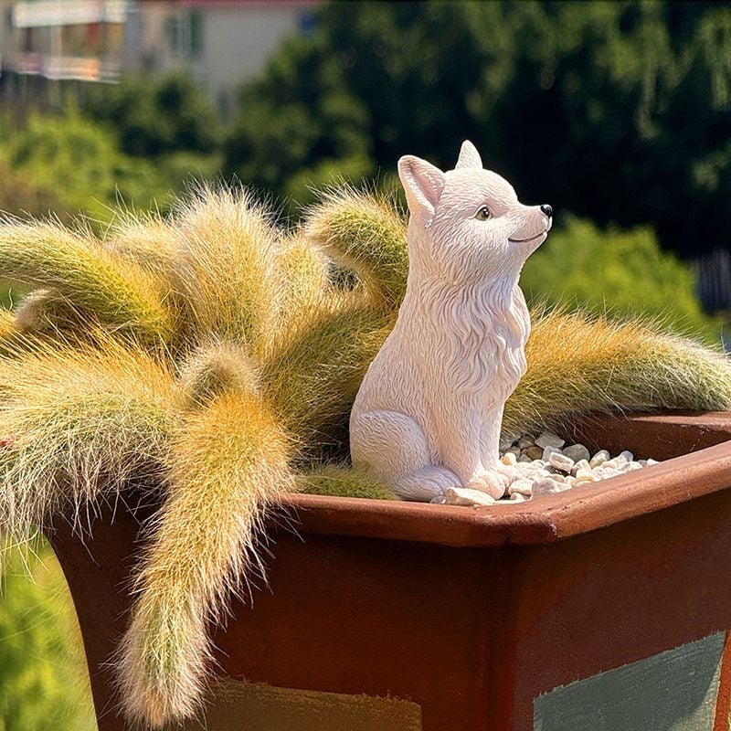 Lisica bonsai posuda dekorativna figurica, viseća vrtna dekoracija (Materijal: smola; Stil: neoklasičan; Izrada: polu‑ručna)