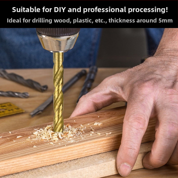 Record Work HSS spirálfúró készlet, titán bevonattal és gyémánt bevonattal, kerek nyél