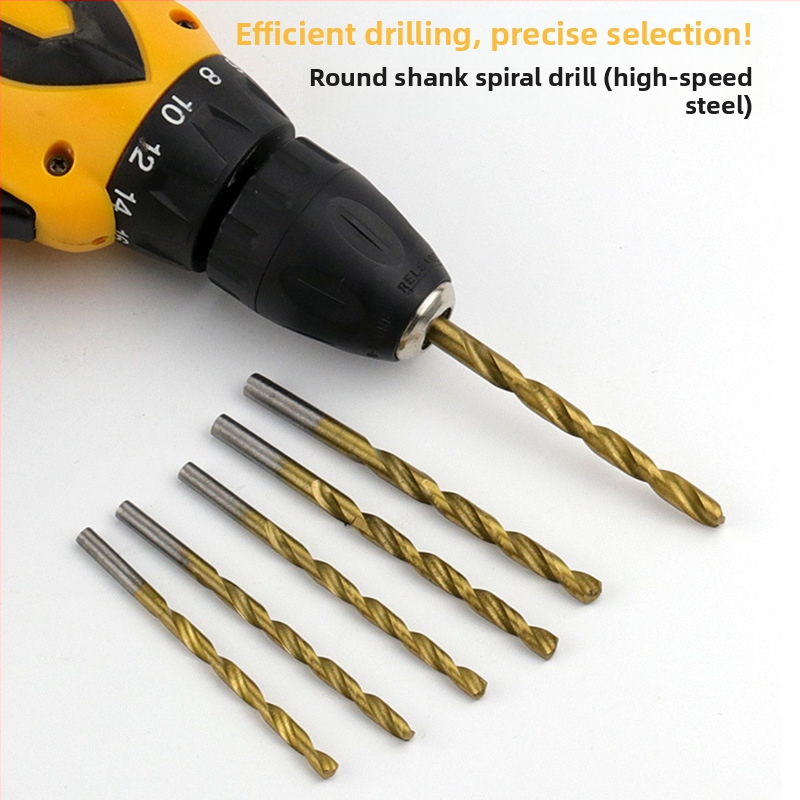 Record Work HSS spirálfúró készlet, titán bevonattal és gyémánt bevonattal, kerek nyél