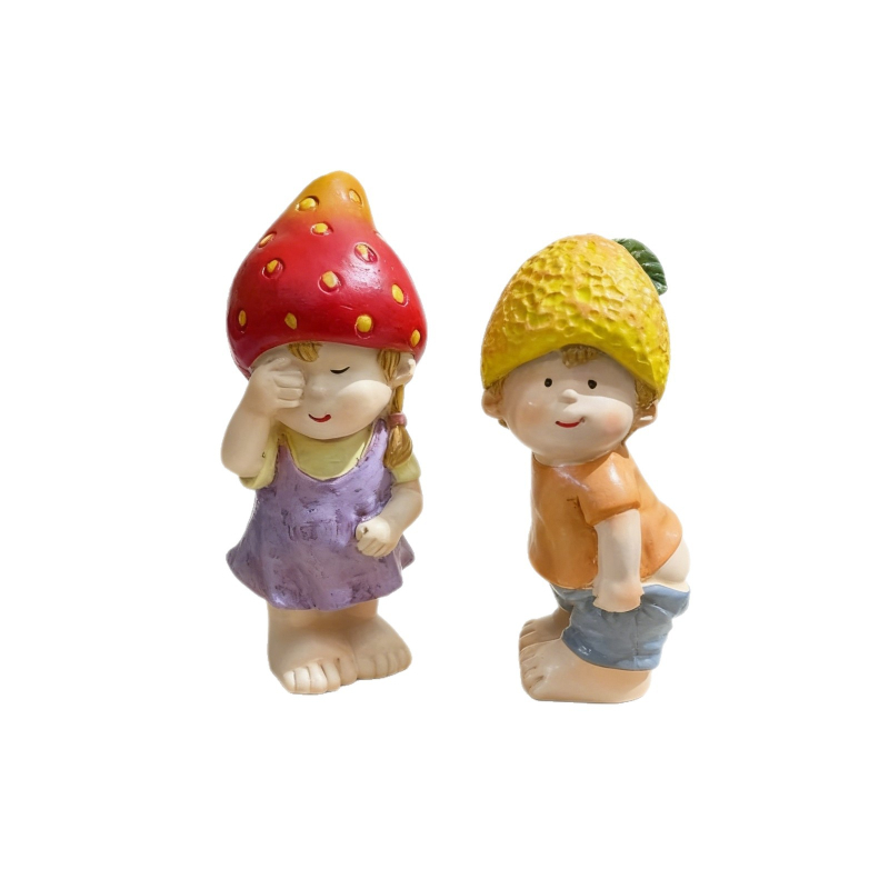 Figura od smole s voćem, crtani lik u stilu – ukras za vrt i stol, personalizirani