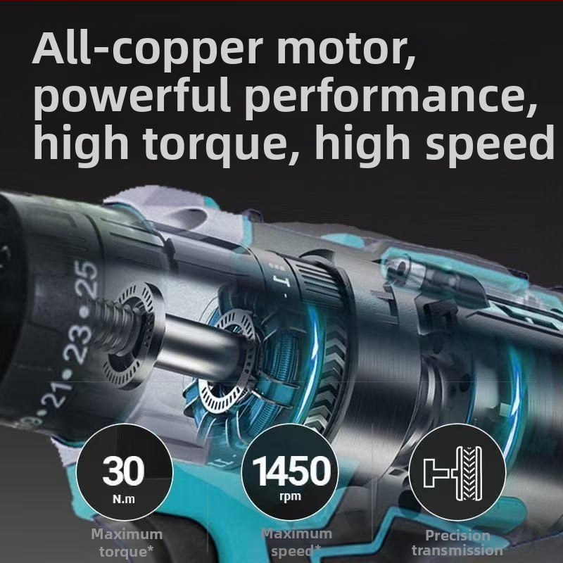 King bodi ručná elektrická vŕtačka s nabíjacou lítiovou batériou, 18-21 V, pištoľová rukoväť, dve rýchlosti, skľučovadlo s tromi čeľustami