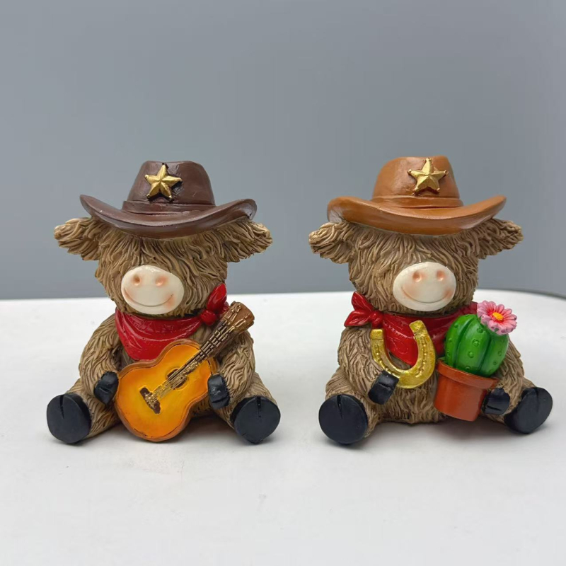 Άγαλμα ρητίνης αγελάδας Χάιλλαντ, μοντέρνος μινιμαλισμός, μάρκα Xunming, χειροτεχνήματα ρητίνης