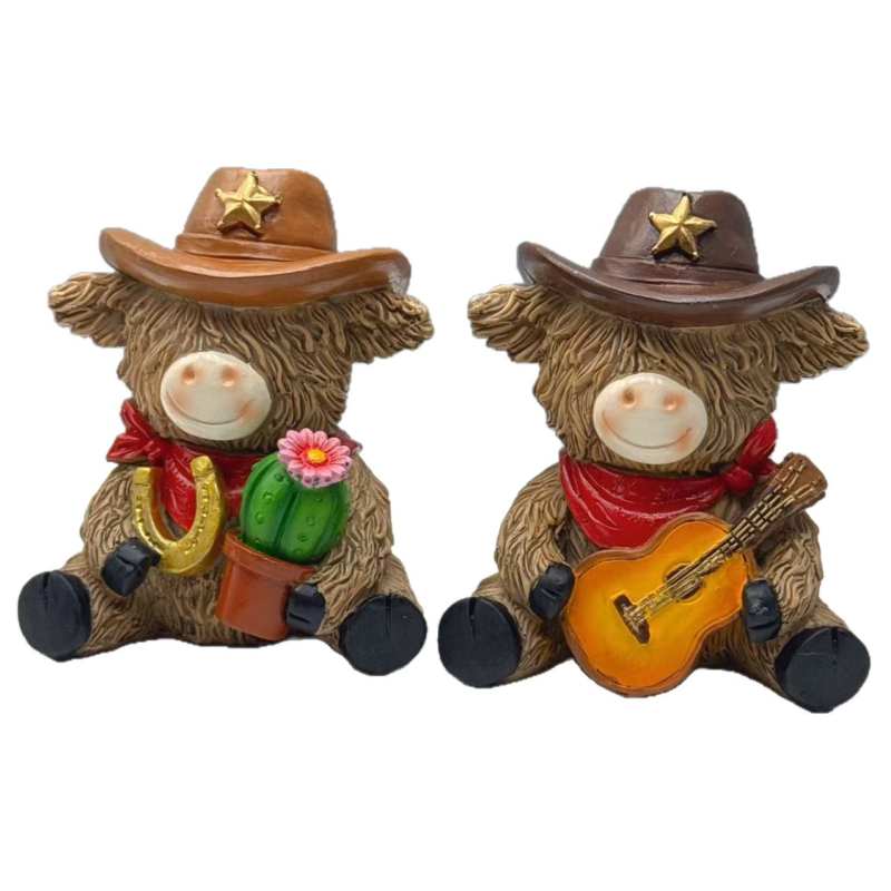 Άγαλμα ρητίνης αγελάδας Χάιλλαντ, μοντέρνος μινιμαλισμός, μάρκα Xunming, χειροτεχνήματα ρητίνης