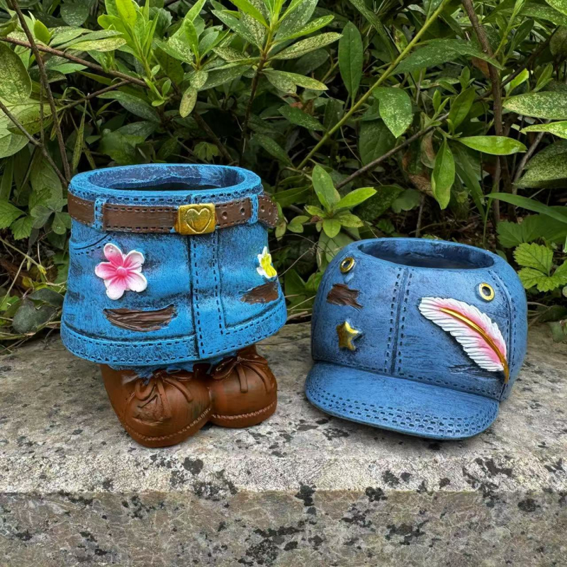 Διακοσμητικό ρητίνης για γλάστρες – εξωτερικός κήπος, μοντέρνο μινιμαλιστικό στυλ, κατάλληλο για παχύφυτα και λουλούδια