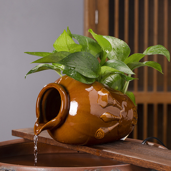 Κεραμικό χειροποίητο δοχείο νερού για ψάρια και υδροπονία, γυαλισμένη επίστρωση, κλασικό στυλ