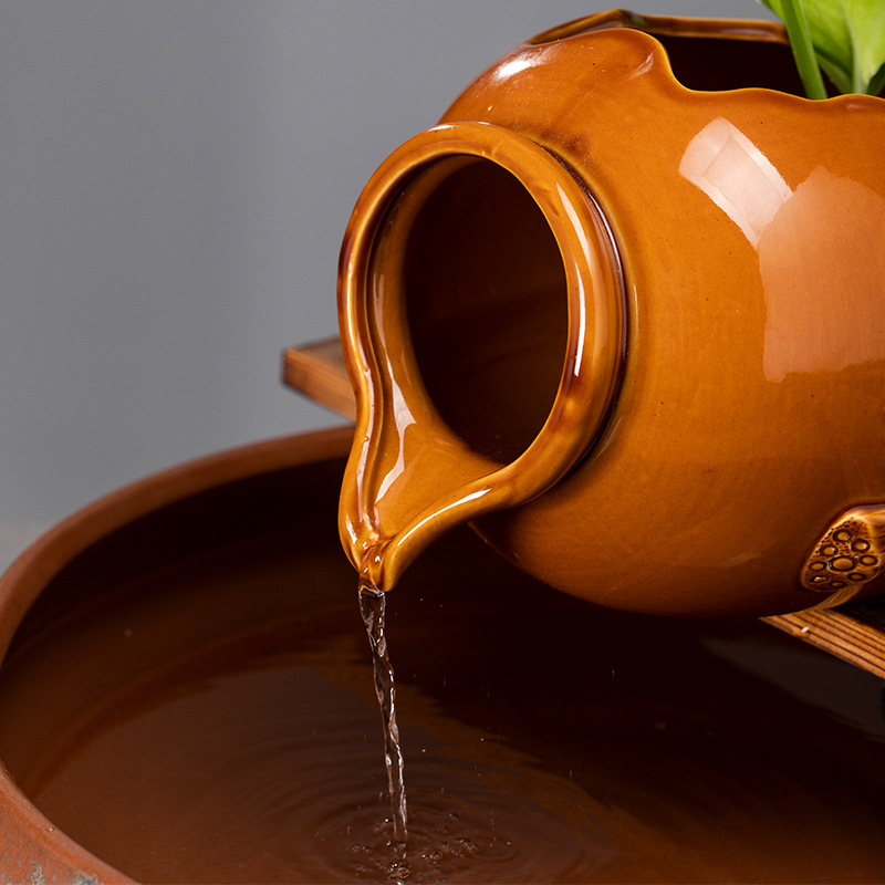 Κεραμικό χειροποίητο δοχείο νερού για ψάρια και υδροπονία, γυαλισμένη επίστρωση, κλασικό στυλ