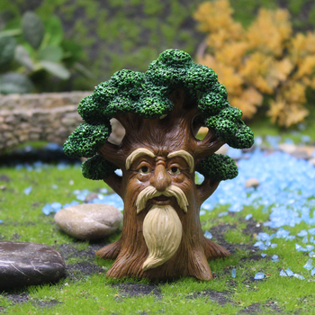 Ukrasna figura za vrt od smole: Tree Grandpa elf, Yizun, za mikro pejzaž