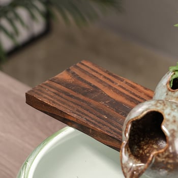 Drveni akvarij s kineskim stilom, polirana drvena površina, izrada polu-ručna i polu-mehanička, DIY dekoracija za dvorište