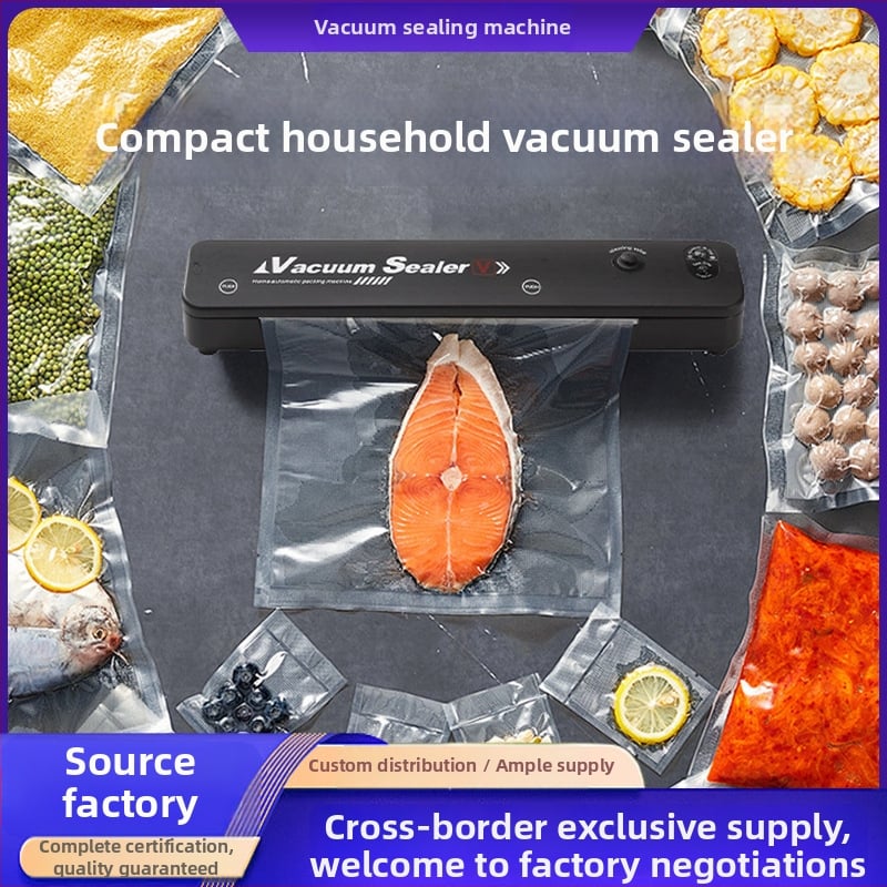 Otthoni használatra szánt vákuumzáró gép, kompakt, teljesen automata élelmiszer-csomagoló készülék (ABS ház; 50W; 110V; csomagolási térfogat 50; súly 350)