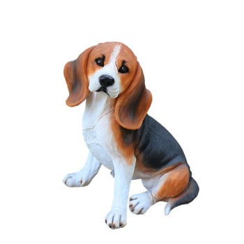 Beagle figurica od smole — realistična dekorativna skulptura za dom (dnevni boravak, TV ormarić, vinska vitrina, dvorište vile) moderni minimalistički stil
