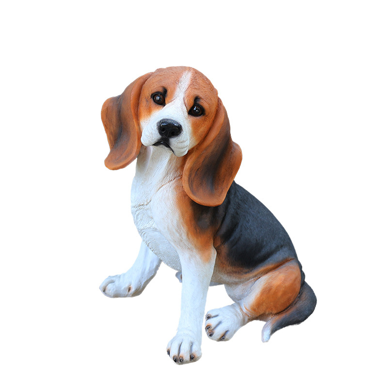 Beagle figurica od smole — realistična dekorativna skulptura za dom (dnevni boravak, TV ormarić, vinska vitrina, dvorište vile) moderni minimalistički stil