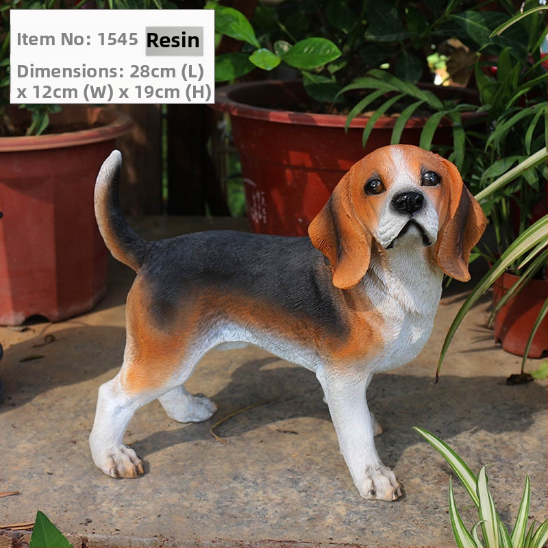 Beagle figurica od smole — realistična dekorativna skulptura za dom (dnevni boravak, TV ormarić, vinska vitrina, dvorište vile) moderni minimalistički stil