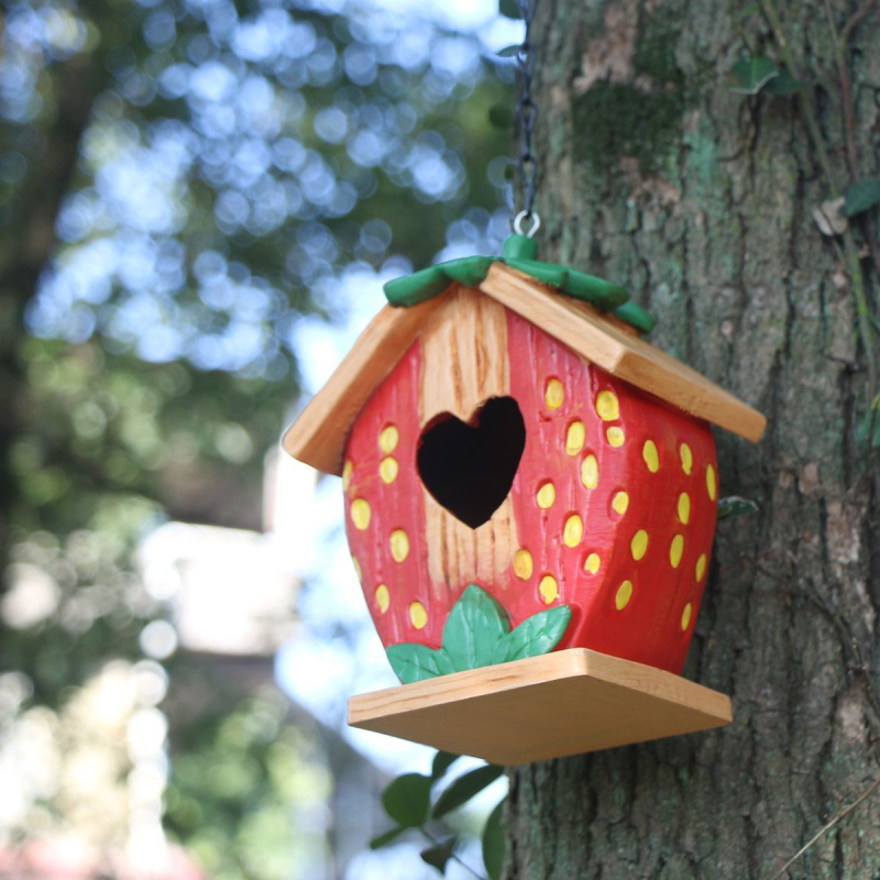 Gyanta madárfészek függő dísz, kertben használható kültéri falidísz, modern minimalist stílus