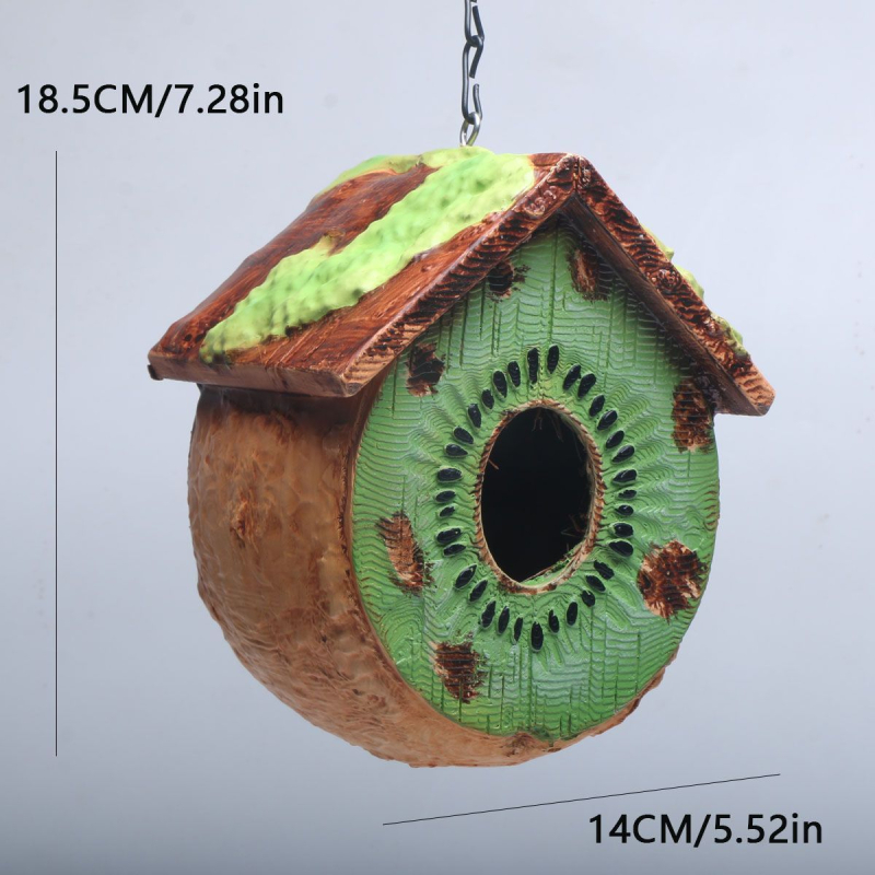 Gyanta madárfészek függő dísz, kertben használható kültéri falidísz, modern minimalist stílus