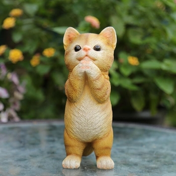 Ornament pisicuță din rășină pentru grădină în aer liber, stil desen animat; Material: Rășină; Categorie: Meșteșuguri din rășină