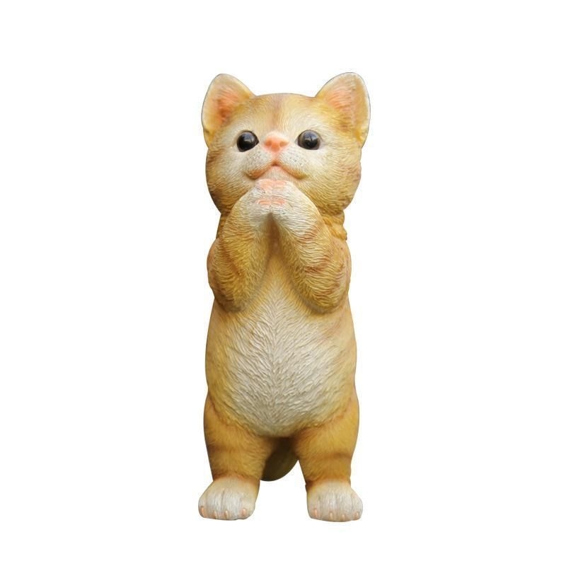 Ornament pisicuță din rășină pentru grădină în aer liber, stil desen animat; Material: Rășină; Categorie: Meșteșuguri din rășină