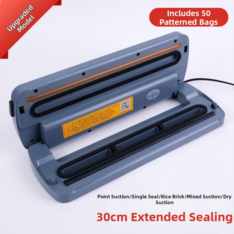 Otthoni használatra készült záró gép – vákuum- és műanyag zárás, 110–220V hálózati tápegység, ABS burkolat, 500–1000 ml kapacitás