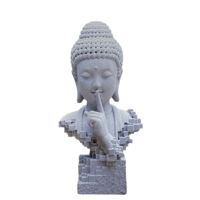 Statua Budde u kineskom zen stilu za vrt, ukras za cvijeće i čajnu sobu, Šakyamuni Buddha, uređenje akvarija, materijal plavi kamen