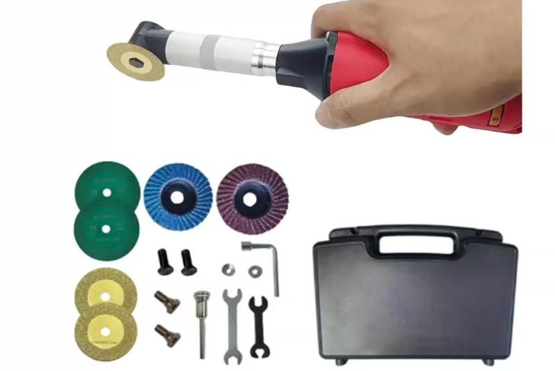 Polizor electric unghiular cu cot de 90°, design suspendat, reglare în 6 trepte, alimentare la priză, 110–240V, 2,5 kg, pentru tăiere și polizare, îndepărtarea ruginii