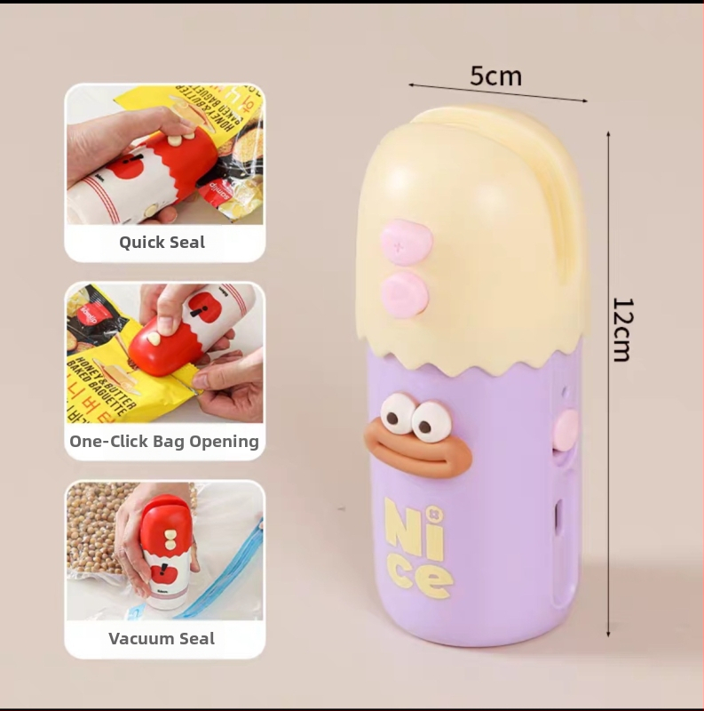 3 v 1 prenosná vákuová baliaca mašinka na domáce balenie potravín — Značka: Yili, Model: YL021, Balenie: 100 ks/krabica, Štýl: Moderný minimalistický