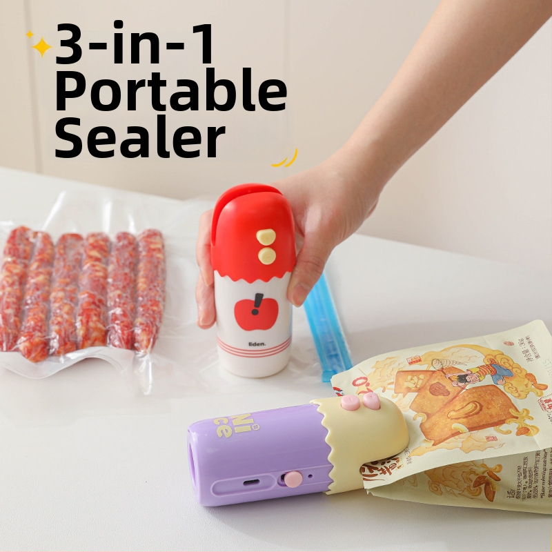 3 v 1 prenosná vákuová baliaca mašinka na domáce balenie potravín — Značka: Yili, Model: YL021, Balenie: 100 ks/krabica, Štýl: Moderný minimalistický