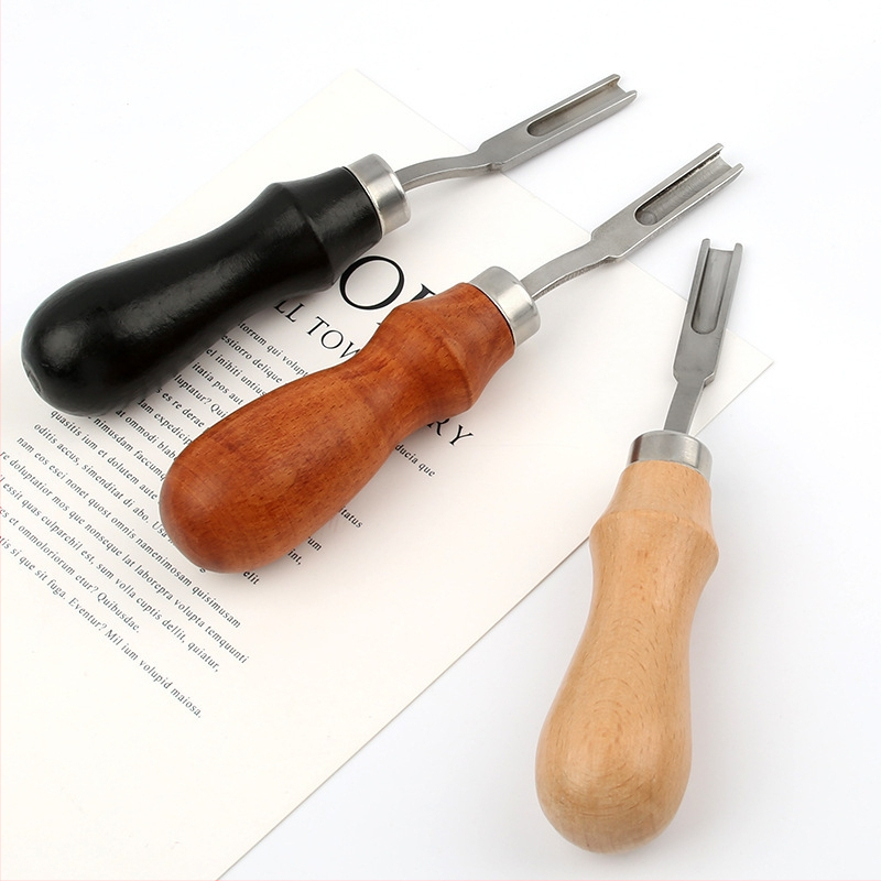 Edge Scraper s dreveným úchytom – Leather DIY Tool, French Wide Edge, Thinning Knife (Pôvod: Anhui; Značka: Yl; Nie je dovážaný)