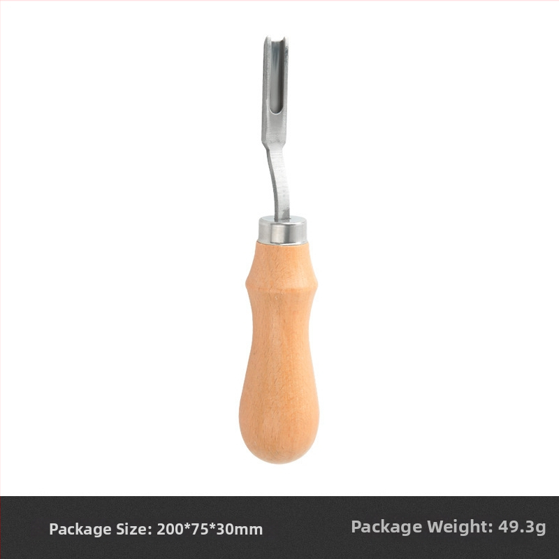 Edge Scraper s dreveným úchytom – Leather DIY Tool, French Wide Edge, Thinning Knife (Pôvod: Anhui; Značka: Yl; Nie je dovážaný)