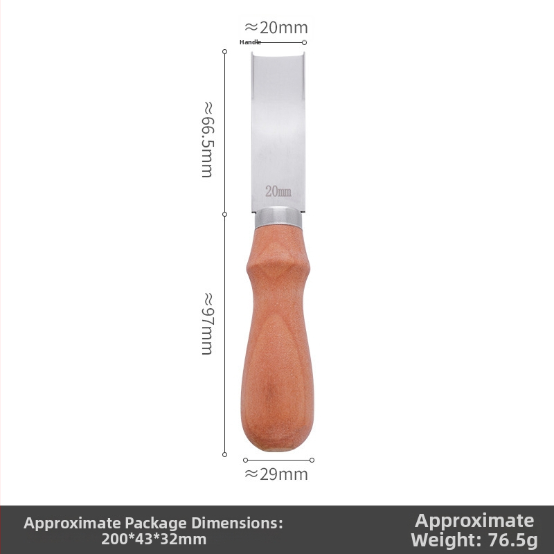 Edge Scraper s dreveným úchytom – Leather DIY Tool, French Wide Edge, Thinning Knife (Pôvod: Anhui; Značka: Yl; Nie je dovážaný)