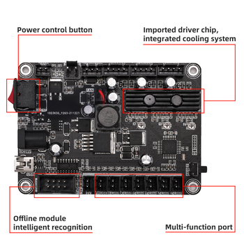 GRBL Vezérlőpanel - USB 3-Axis, Offline lézergravírozáshoz, DIY kis CNC gravíró gépekhez (12V)