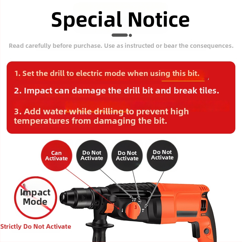 Vrták na keramické obklady, wolfrámová zliatina, štvorhranný, guľatá rukoväť, trojuholníkový špič, kompatibilný s kladivovým vrtákom