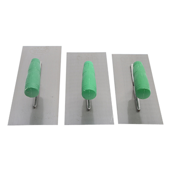 Špatula za malter s plastičnom drškom za zidare — podrijetlo Linyi, Shandong; marka Green plastic handle mud wipe; debljina 0,8 mm