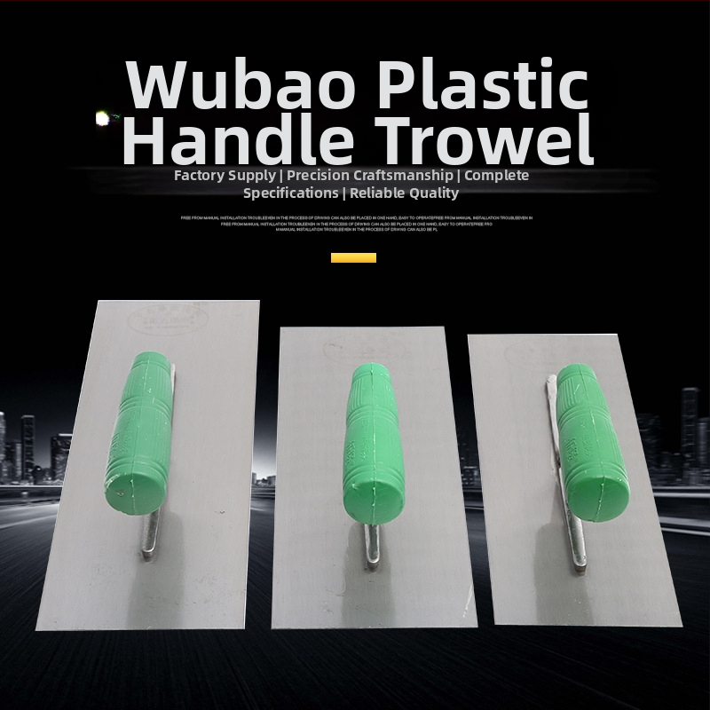 Špatula za malter s plastičnom drškom za zidare — podrijetlo Linyi, Shandong; marka Green plastic handle mud wipe; debljina 0,8 mm