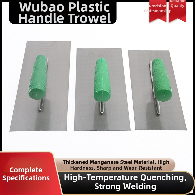 Špatula za malter s plastičnom drškom za zidare — podrijetlo Linyi, Shandong; marka Green plastic handle mud wipe; debljina 0,8 mm