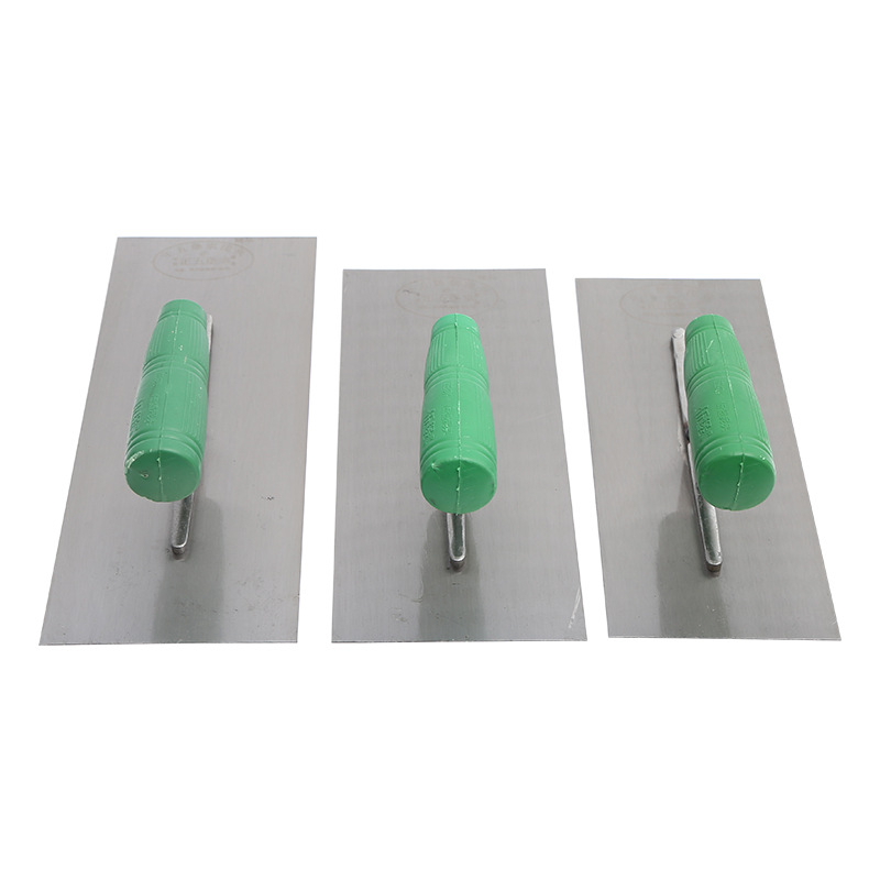 Špatula za malter s plastičnom drškom za zidare — podrijetlo Linyi, Shandong; marka Green plastic handle mud wipe; debljina 0,8 mm