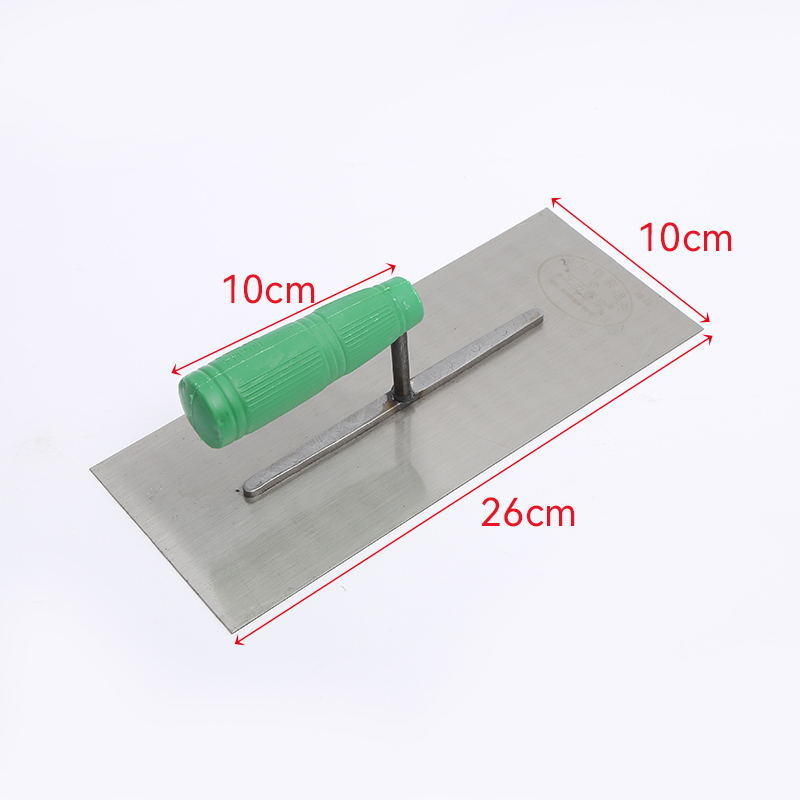 Špatula za malter s plastičnom drškom za zidare — podrijetlo Linyi, Shandong; marka Green plastic handle mud wipe; debljina 0,8 mm