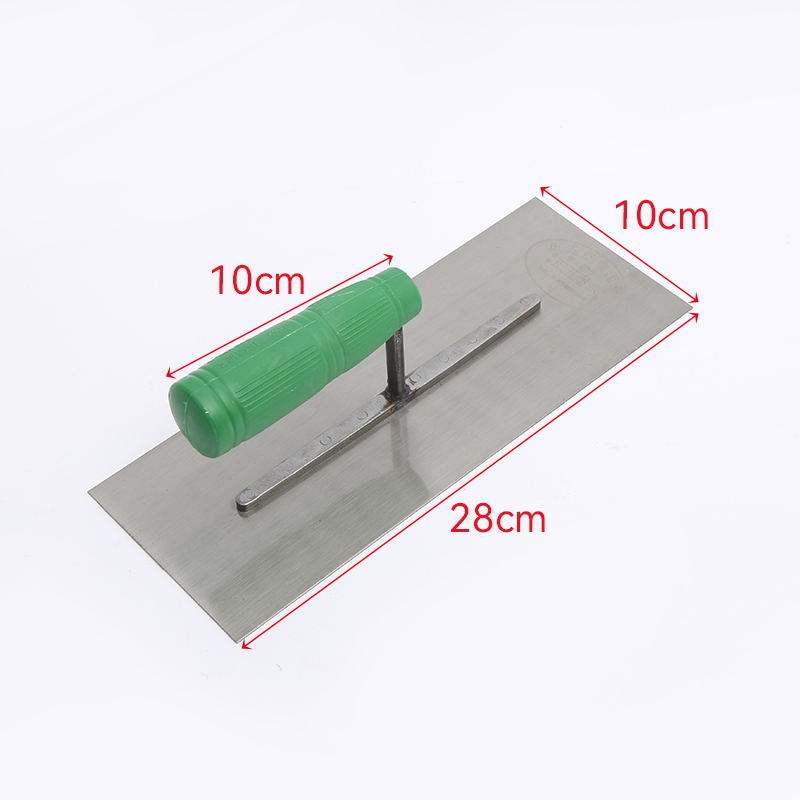 Špatula za malter s plastičnom drškom za zidare — podrijetlo Linyi, Shandong; marka Green plastic handle mud wipe; debljina 0,8 mm