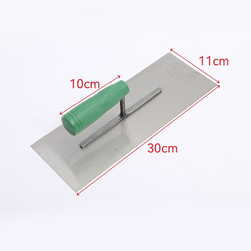 Špatula za malter s plastičnom drškom za zidare — podrijetlo Linyi, Shandong; marka Green plastic handle mud wipe; debljina 0,8 mm