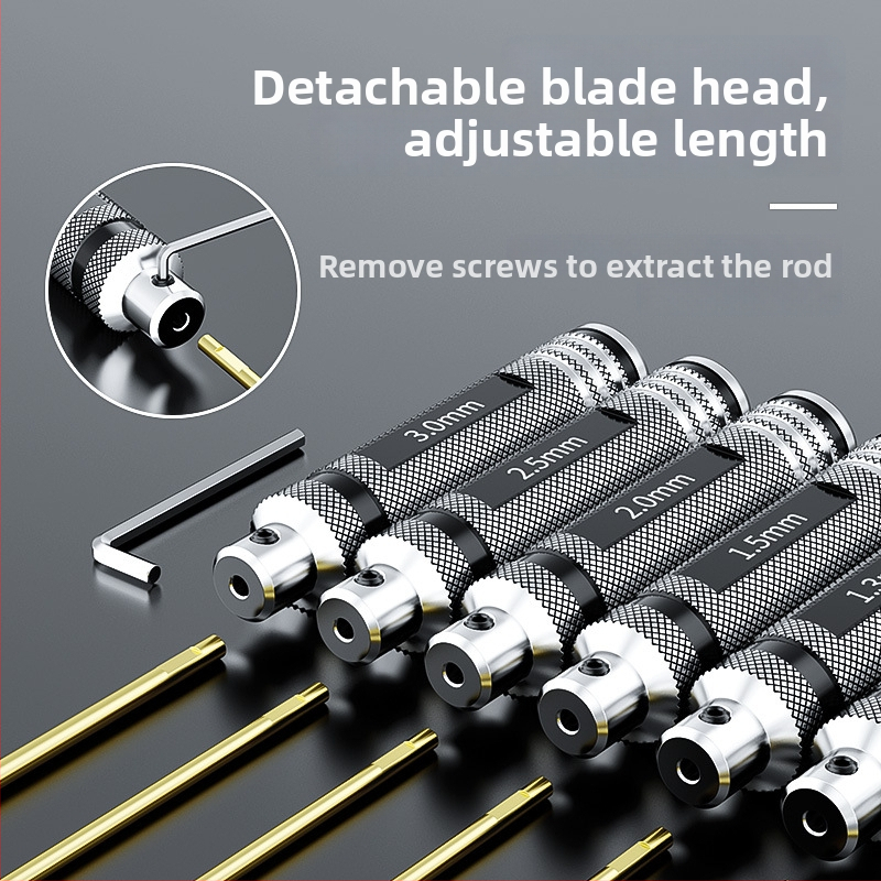 Set šesťuholníkových skrutkovačov a kľúčov pre model lietadla, magnetické nástroje z rýchloreznej ocele (HSS)